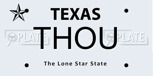 THOU Texas License Plate
