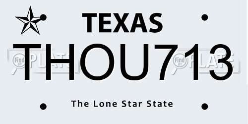 THOU713 Texas License Plate