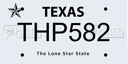 THP582 Texas License Plate