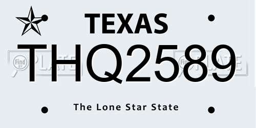 THQ2589 Texas License Plate