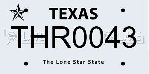 THR0043 Texas License Plate