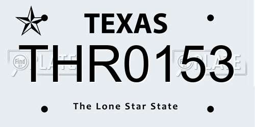THR0153 Texas License Plate