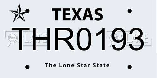THR0193 Texas License Plate