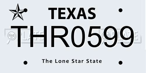 THR0599 Texas License Plate