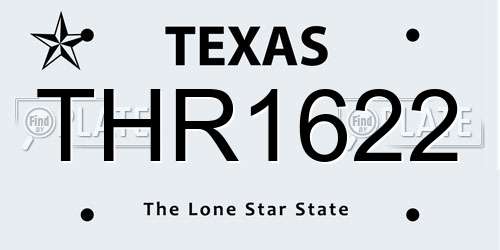 THR1622 Texas License Plate