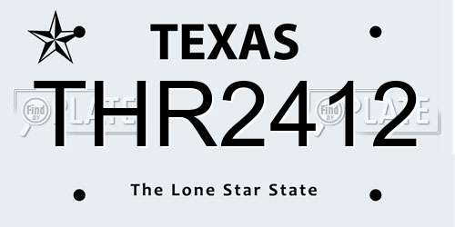 THR2412 Texas License Plate