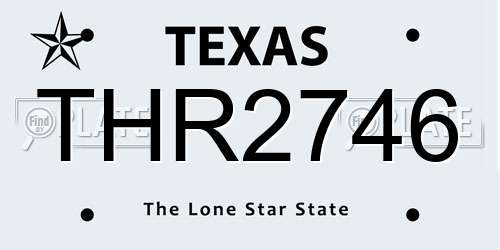 THR2746 Texas License Plate