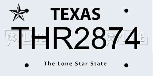 THR2874 Texas License Plate