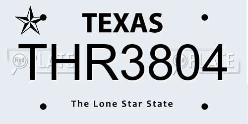 THR3804 Texas License Plate