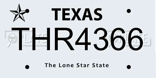 THR4366 Texas License Plate