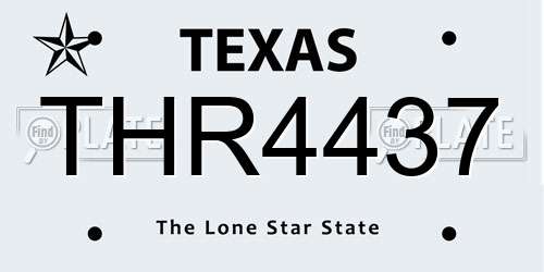 THR4437 Texas License Plate