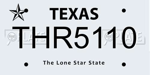 THR5110 Texas License Plate