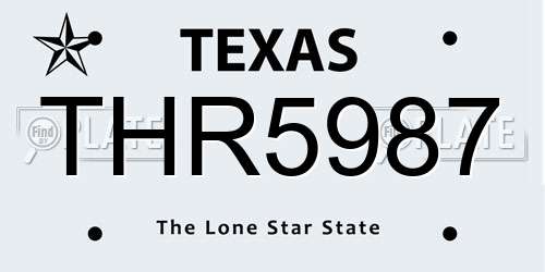THR5987 Texas License Plate