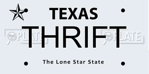 THRIFT Texas License Plate