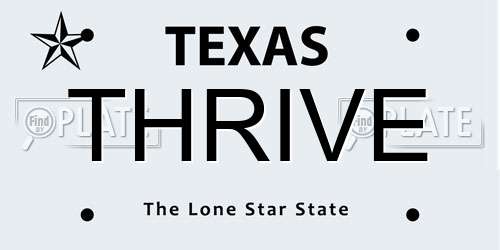 THRIVE Texas License Plate