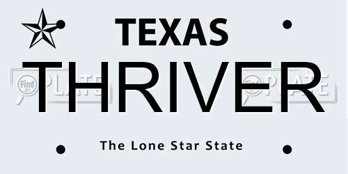THRIVER Texas License Plate
