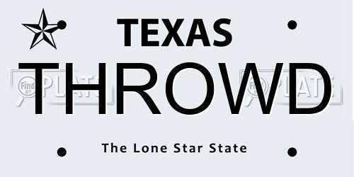 THROWD Texas License Plate