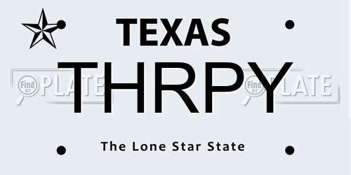 THRPY Texas License Plate
