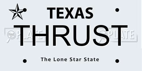 THRUST Texas License Plate