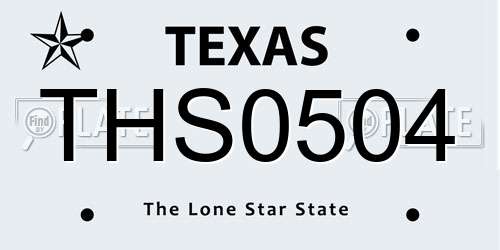 THS0504 Texas License Plate