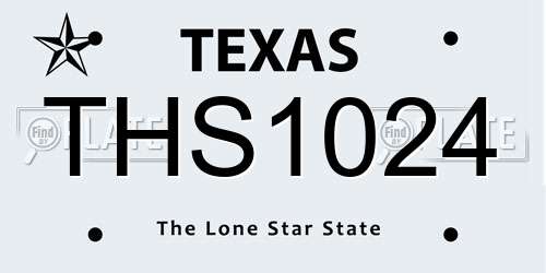 THS1024 Texas License Plate