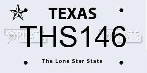 THS146 Texas License Plate