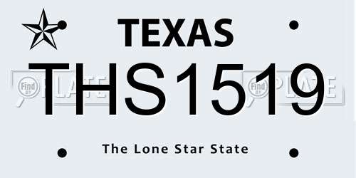 THS1519 Texas License Plate