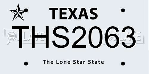 THS2063 Texas License Plate