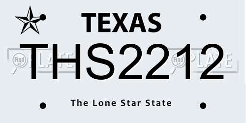 THS2212 Texas License Plate