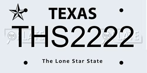 THS2222 Texas License Plate