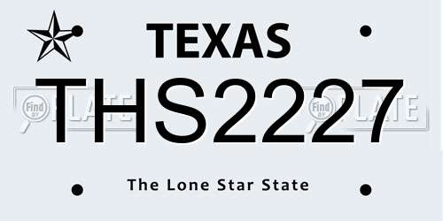 THS2227 Texas License Plate