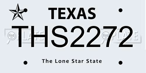 THS2272 Texas License Plate
