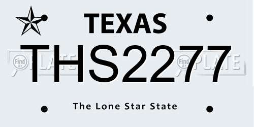 THS2277 Texas License Plate