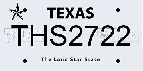 THS2722 Texas License Plate