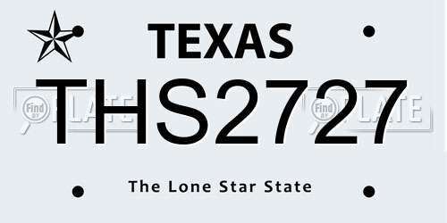 THS2727 Texas License Plate