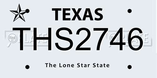 THS2746 Texas License Plate
