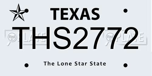THS2772 Texas License Plate