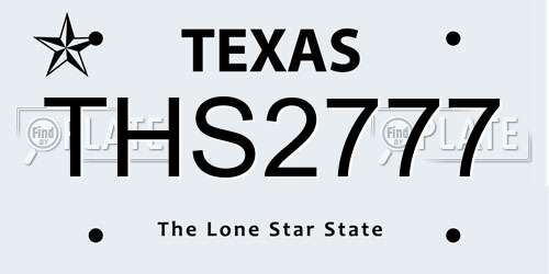 THS2777 Texas License Plate