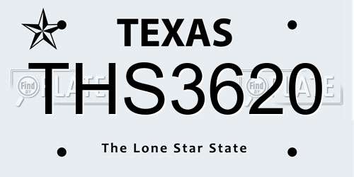 THS3620 Texas License Plate