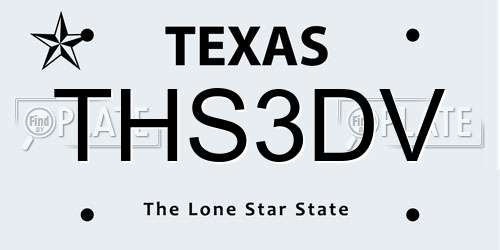 THS3DV Texas License Plate