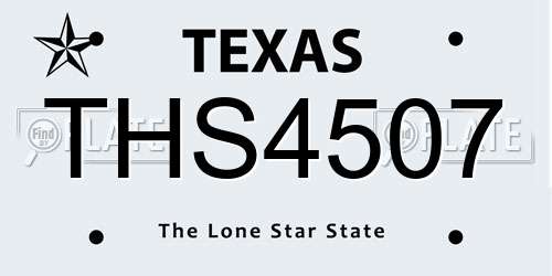 THS4507 Texas License Plate
