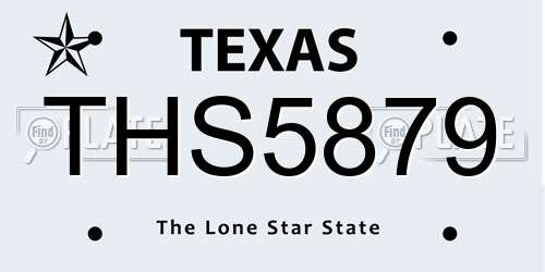 THS5879 Texas License Plate
