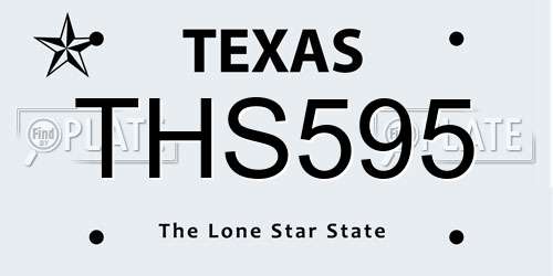 THS595 Texas License Plate