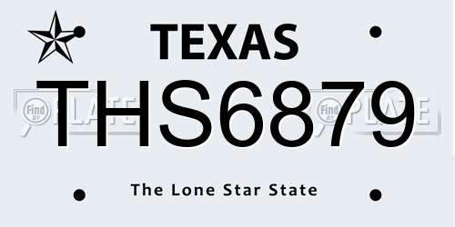 THS6879 Texas License Plate