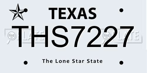 THS7227 Texas License Plate