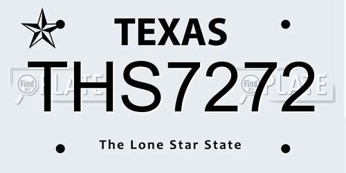 THS7272 Texas License Plate