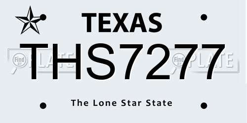 THS7277 Texas License Plate