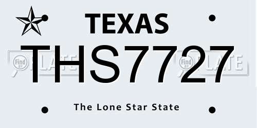 THS7727 Texas License Plate