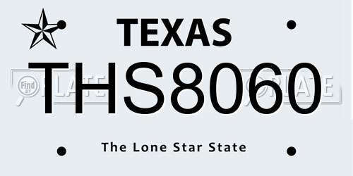 THS8060 Texas License Plate