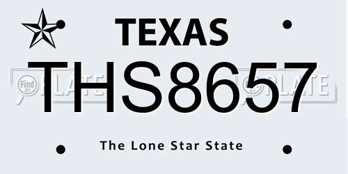 THS8657 Texas License Plate